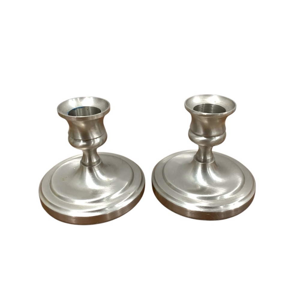 Baldwin Silver Tone‎ Colored Candle Holders Set of Two